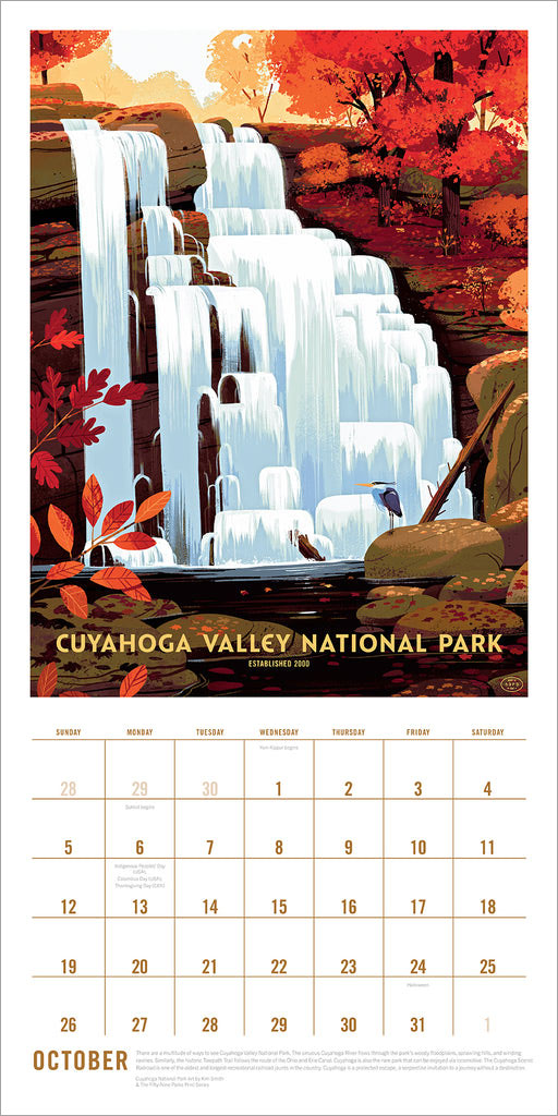 National Parks Calendar by Fifty-Nine Parks (2025)