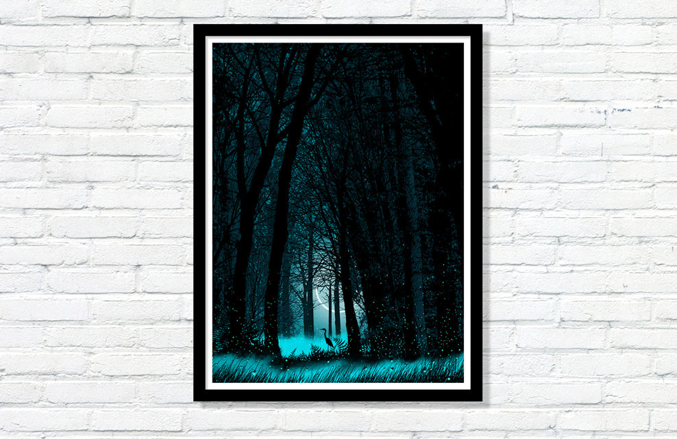 Heron in the Woods Poster by Dan McCarthy (3rd Edition)