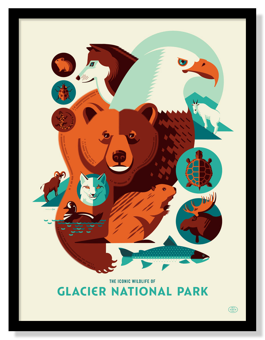 Iconic Wildlife of Glacier National Park Poster