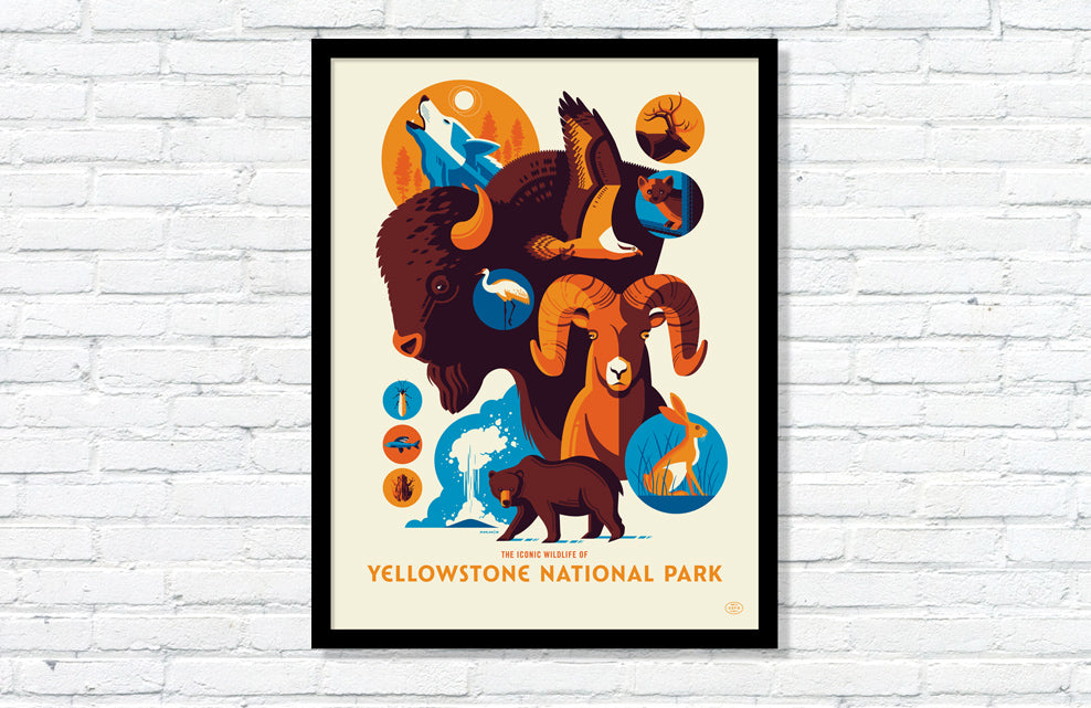 Iconic Wildlife of Yellowstone National Park Poster