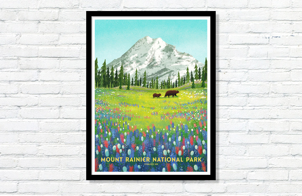 Mount Rainier National Park Poster (Large Timed Edition)